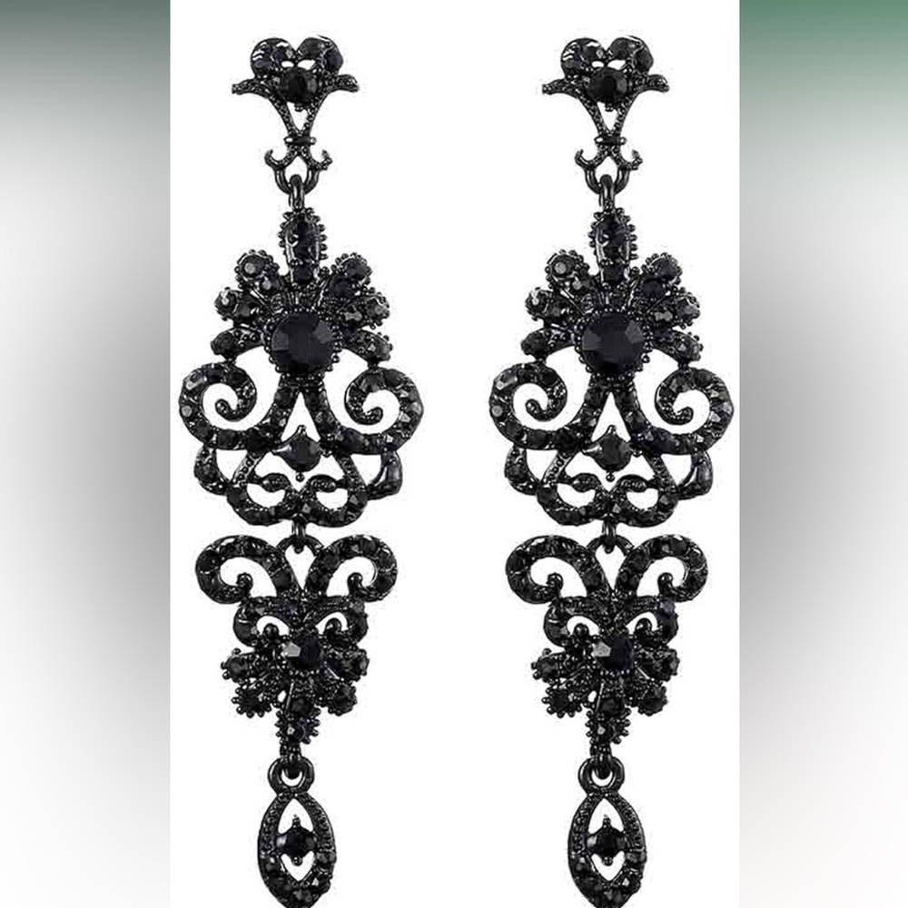 Elegant Black Drop Earrings